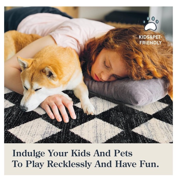 🆕 MC Style Rug Black & Ivory Check Checker Plaid 2’ x 8’ WASHABLE Long Runner - Picture 5 of 10